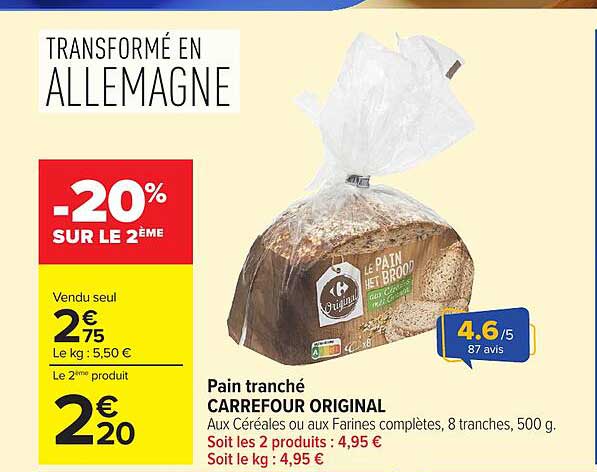 Pain tranché CARREFOUR ORIGINAL