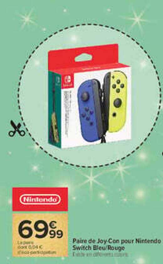 Paire de Joy-Con pour Nintendo Switch Bleu/Rouge
