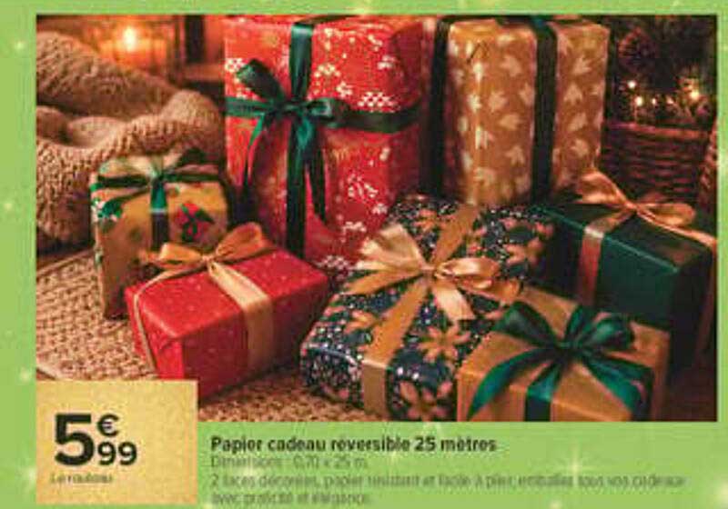 Papier cadeau réversible 25 mètres