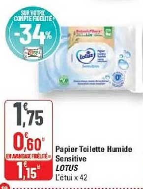 Papier Toilette Humide Sensitive LOTUS