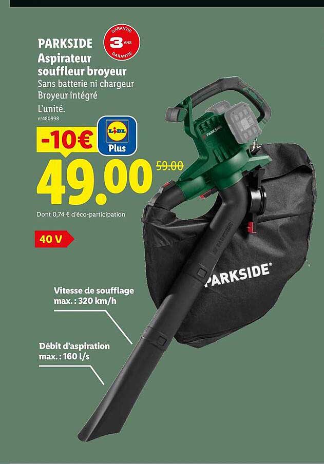 PARKSIDE Aspirateur souffleur broyeur
