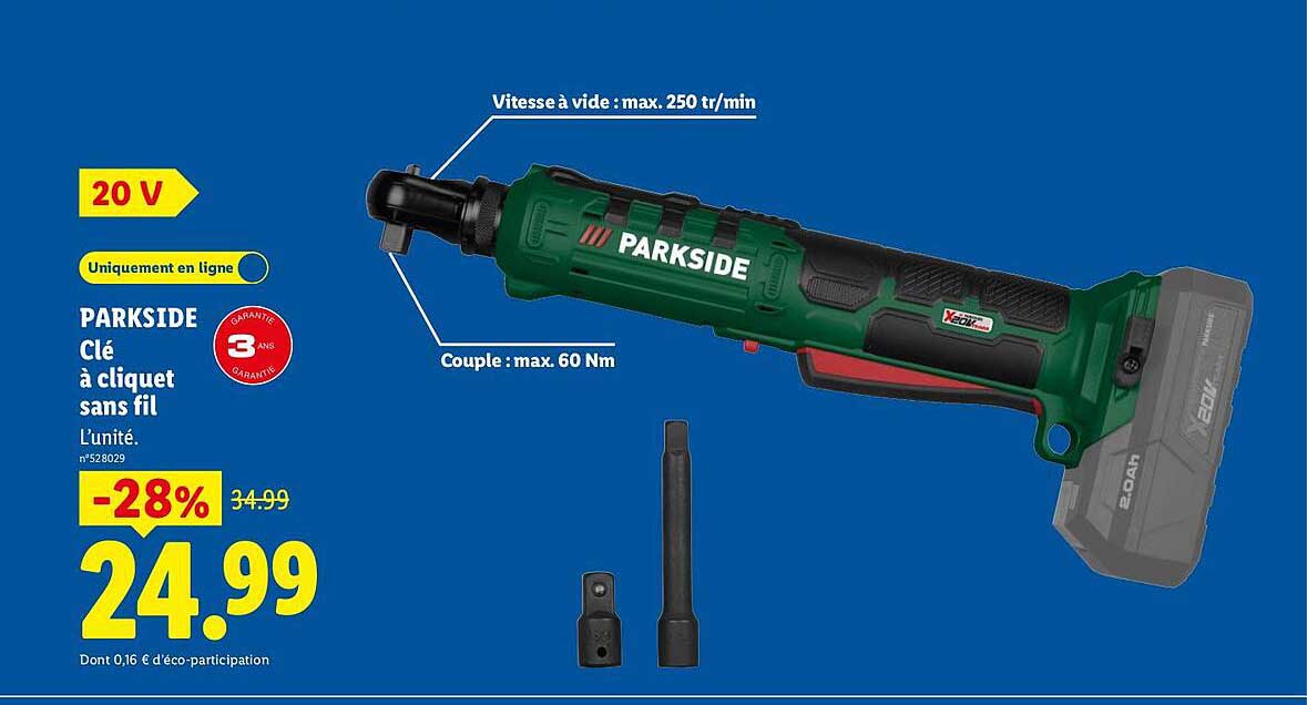 PARKSIDE Clé à cliquet sans fil
