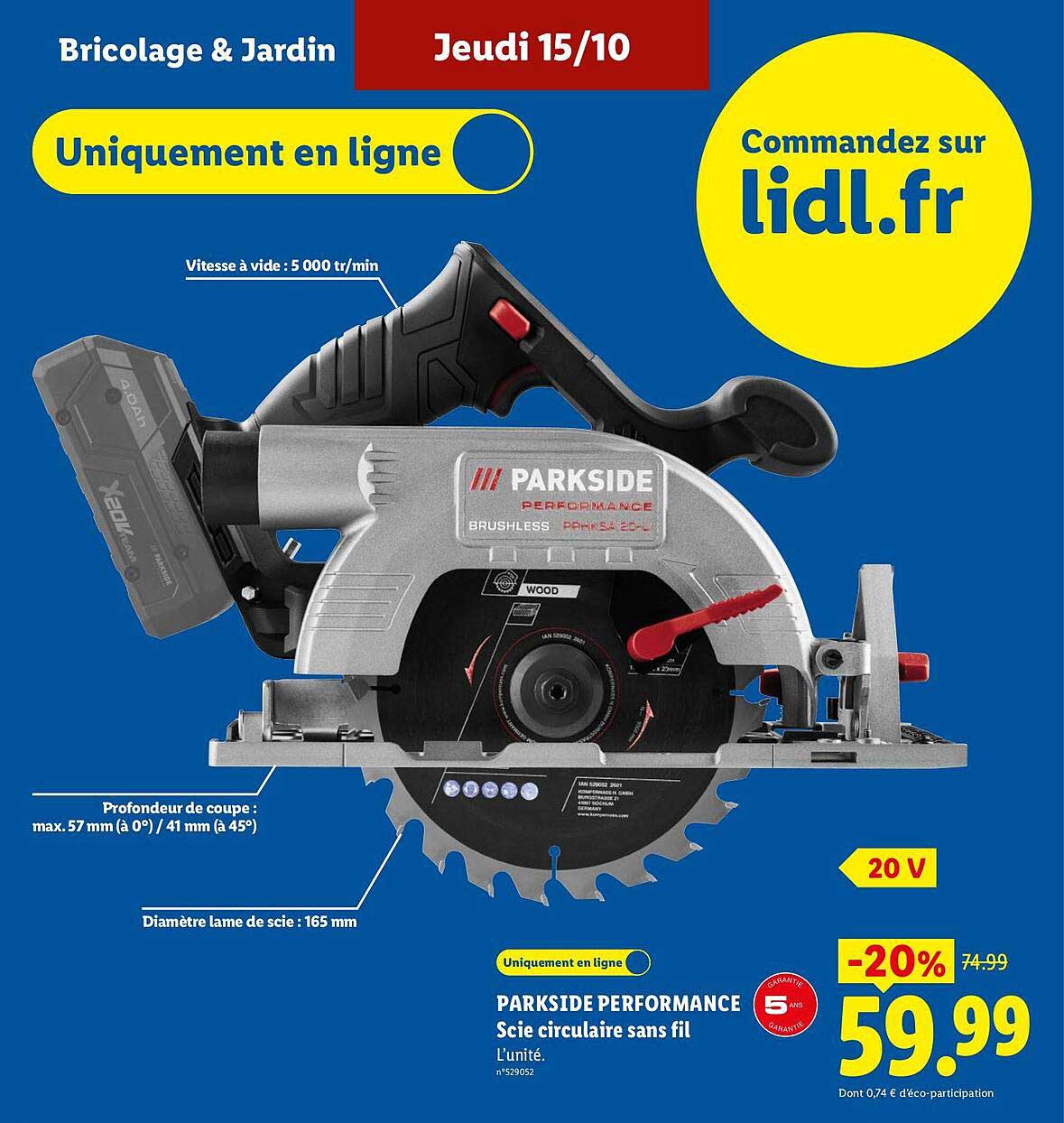 PARKSIDE PERFORMANCE Scie circulaire sans fil