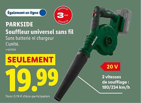 PARKSIDE Souffleur universel sans fil Sans batterie ni chargeur L’unité.