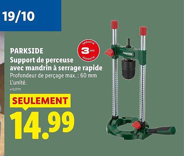 PARKSIDE Support de perceuse avec mandrin à serrage rapide