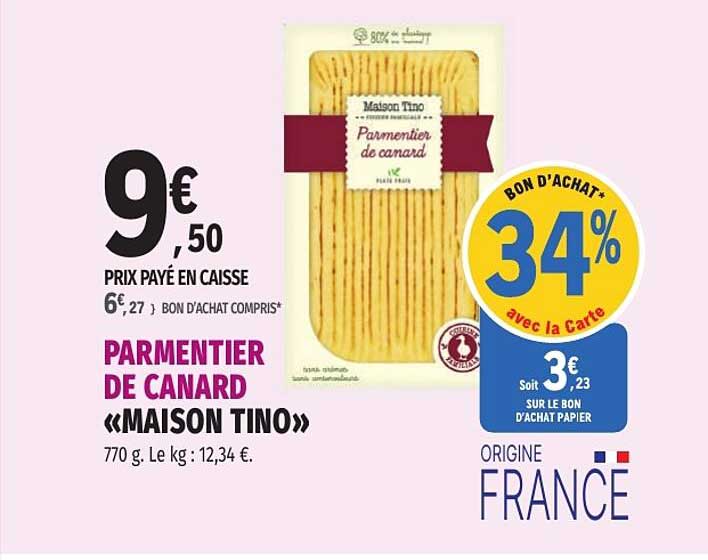 PARMENTIER DE CANARD «MAISON TINO»