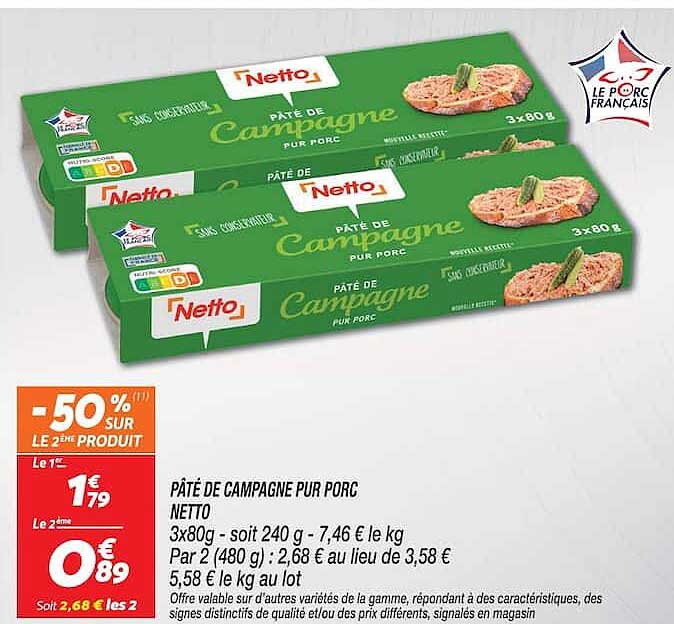 PÂTÉ DE CAMPAGNE PUR PORC NETTO