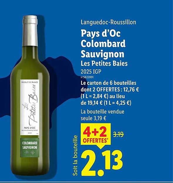 Pays d’Oc Colombard Sauvignon Les Petites Baies