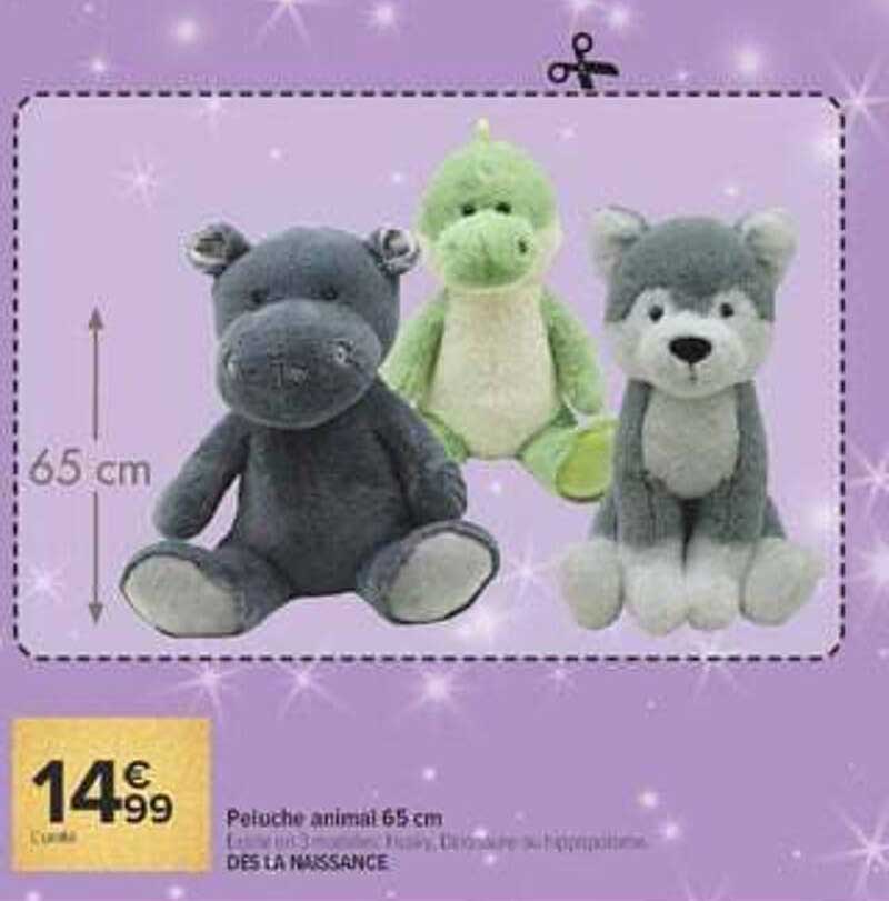 Peluche animal 65 cm