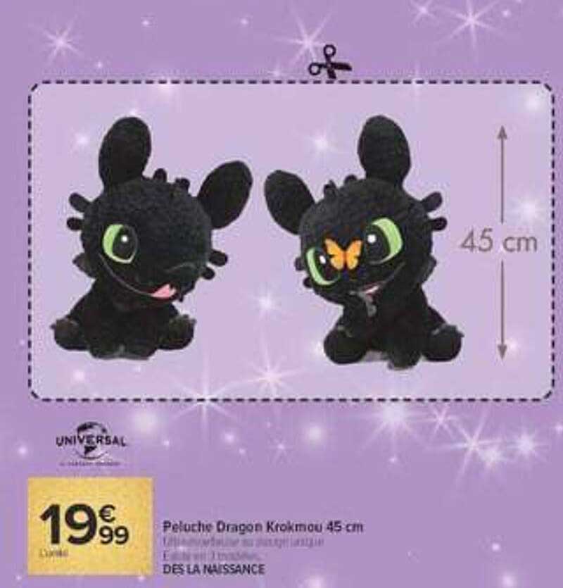 Peluche Dragon Krokmou 45 cm