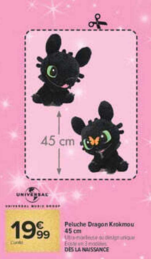 Peluche Dragon Krokmou 45 cm
