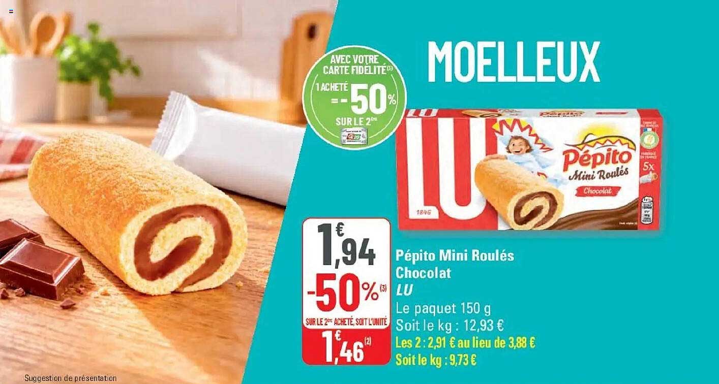 Pépito Mini Roulés Chocolat LU