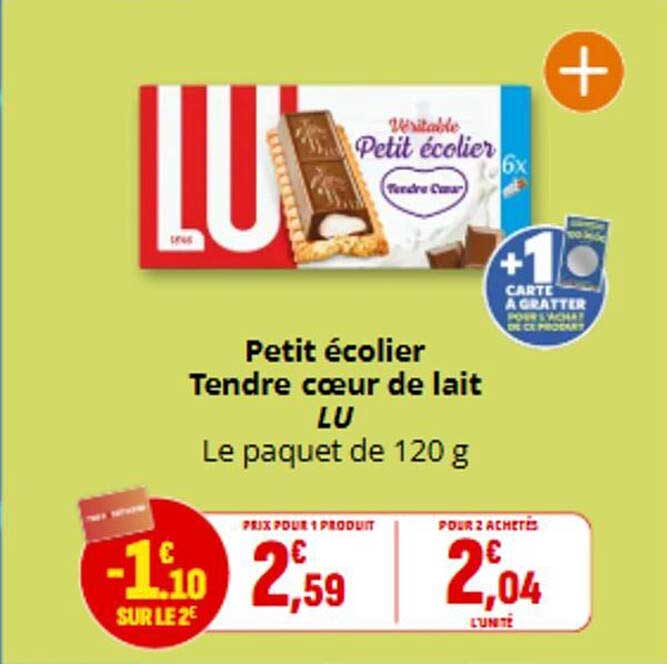 Petit écolier Tendre cœur de lait LU Le paquet de 120 g