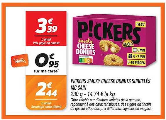 PICKERS SMOKY CHEESE DONUTS SURGELÉS MC CAIN