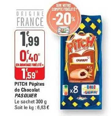 PITCH Pépites de Chocolat PASQUIER