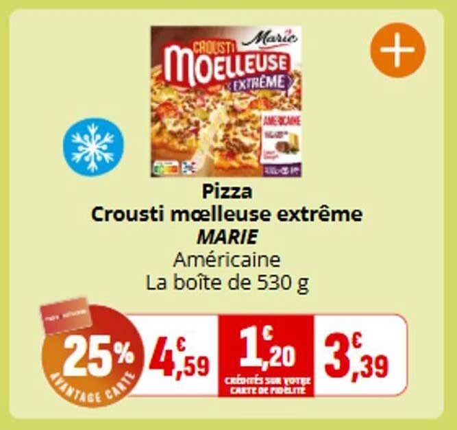 Pizza Crousti moelleuse extrême MARIE Américaine La boite de 530 g