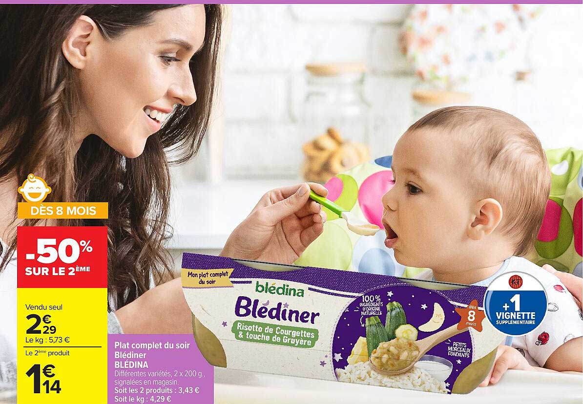 Plat complet du soir Blédiner BLÉDINA
