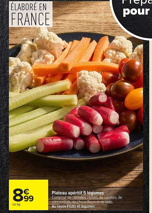 Plateau apéritif 5 légumes