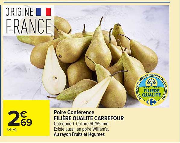 Poire Conférence FILIÈRE QUALITÉ CARREFOUR