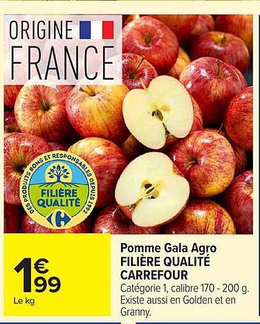Pomme Gala Agro FILIERE QUALITE CARREFOUR
