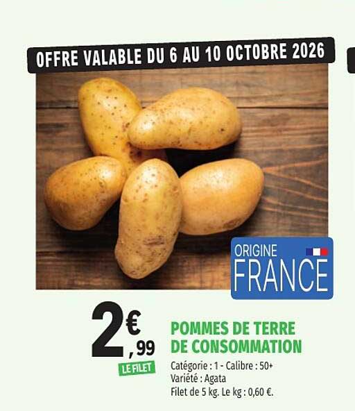POMMES DE TERRE DE CONSOMMATION