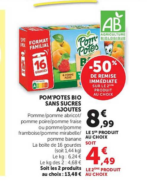 POM'POTES BIO SANS SUCRES AJOUTES
