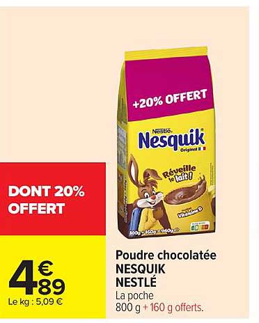 POUDRE CHOCOLATÉE NESQUIK NESTLÉ