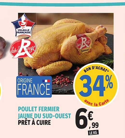POULET FERMIER JAUNE DU SUD-OUEST PRÊT À CUIRE
