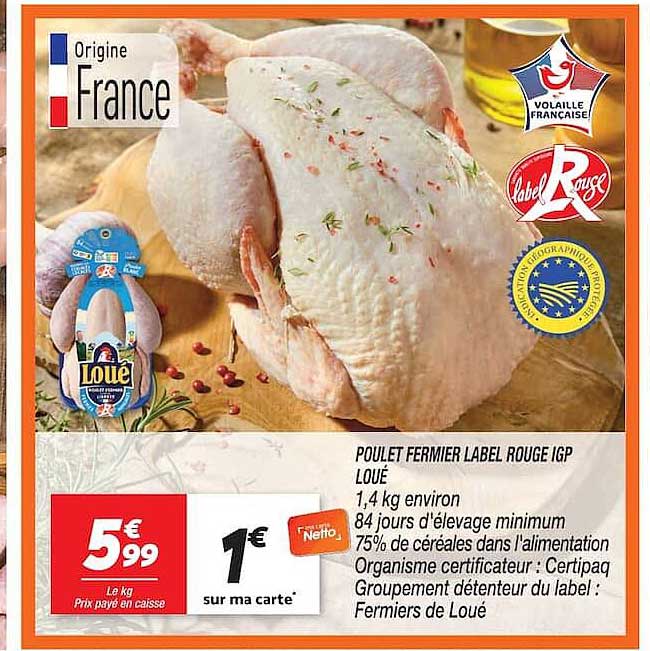 POULET FERMIER LABEL ROUGE IGP LOUÉ