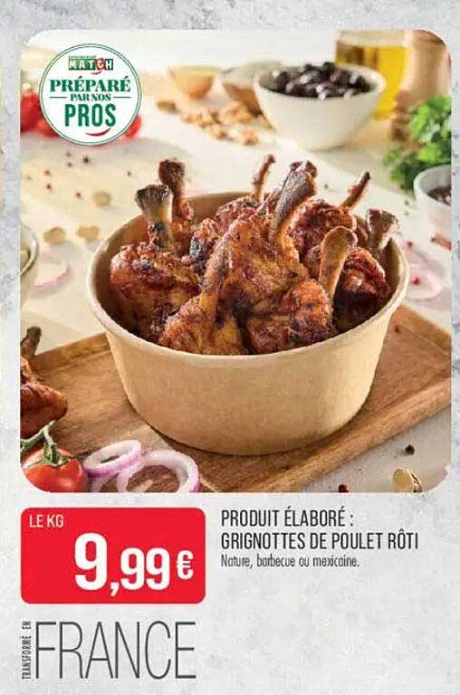 PRODUIT ÉLABORÉ : GRIGNOTTES DE POULET RÔTI