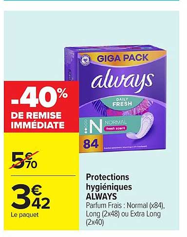 Protections hygiéniques ALWAYS