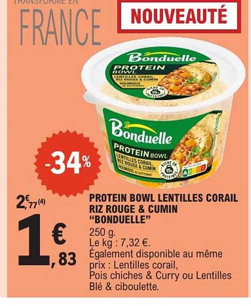 PROTEIN BOWL LENTILLES CORAIL RIZ ROUGE & CUMIN “BONDUELLE”