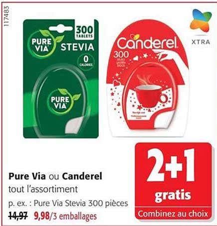 Pure Via ou Canderel tout l'assortiment