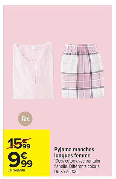 Pyjama manches longues femme