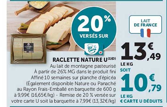 RACLETTE NATURE U
