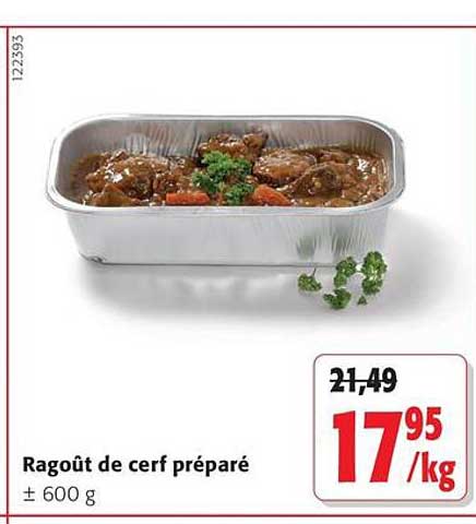 Ragoût de cerf préparé