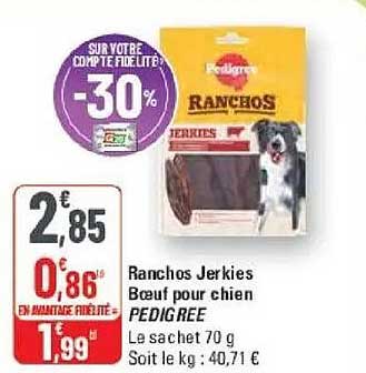Ranchos Jerkies Bœuf pour chien PEDIGREE