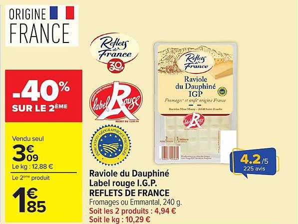 Ravioles du Dauphiné Label rouge I.G.P. REFLETS DE FRANCE