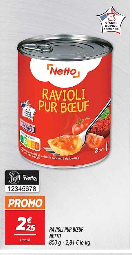RAVIOLI PUR BOEUF NETTO