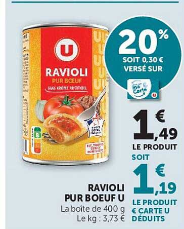 RAVIOLI PUR BOEUF U