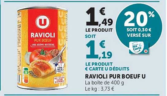 RAVIOLI PUR BOEUF U