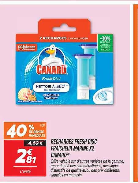 RECHARGES FRESH DISC FRAÎCHEUR MARINE X2 CANARD