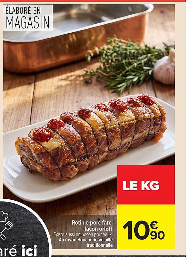 Roti de porc farci façon orloff