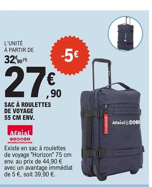 SAC À ROULETTES DE VOYAGE 55 CM ENV.