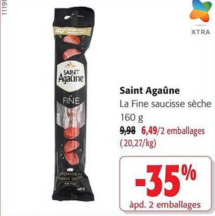 Saint Agaûne La Fine saucisse sèche 160 g