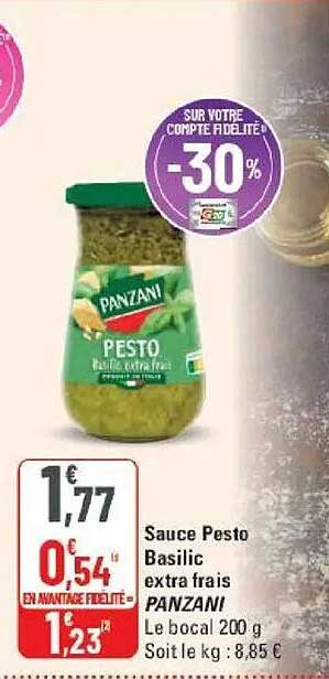 Sauce Pesto Basilic extra frais PANZANI