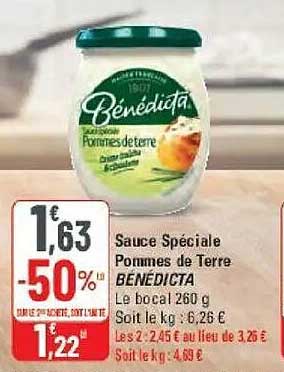 Sauce Spéciale Pommes de Terre BÉNÉDICTA