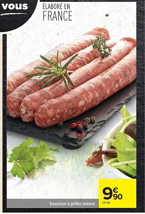 Saucisse à griller nature