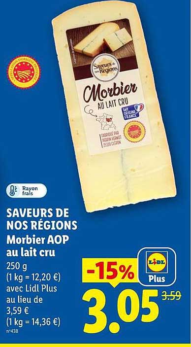SAVEURS DE NOS RÉGIONS Morbier AOP au lait cru