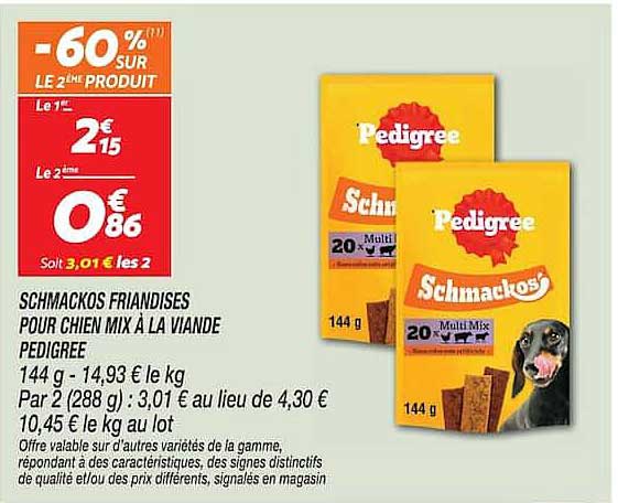 SCHMACKOS FRIANDISES POUR CHIEN MIX À LA VIANDE PEDIGREE
